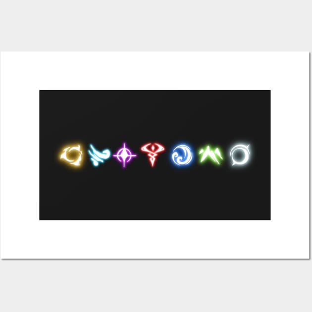 Neon Primal Symbols Wall Art by CoreyUnlimited